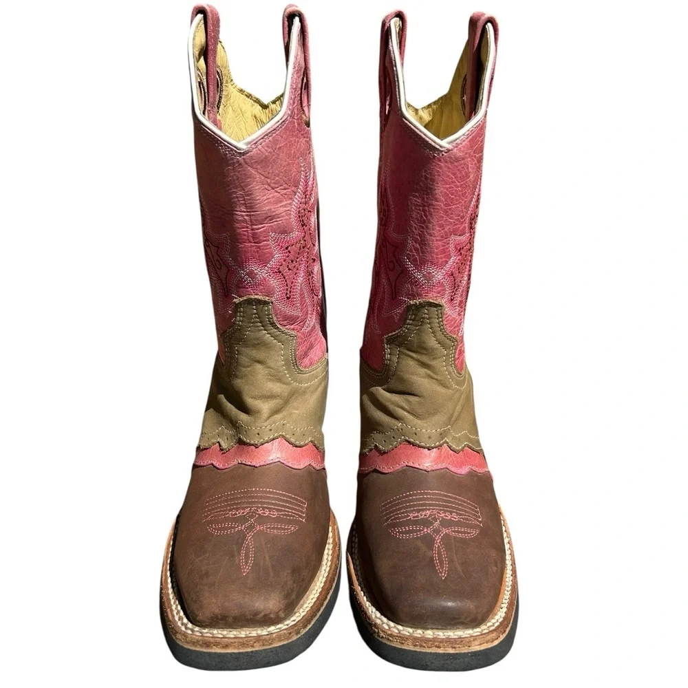 El General Pink Women Square Toe Western Boot women’s 5 kids 3.5 Mex 22